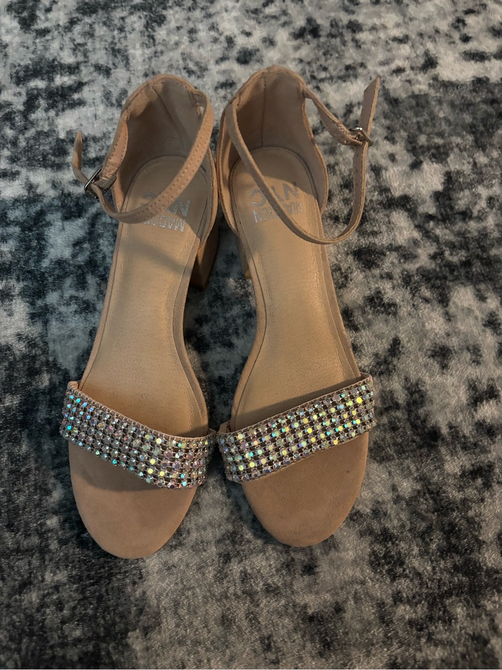 Embellished rose pink Ankle-Strap Block Heels - Women